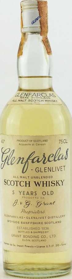 Glenfarclas 5yo All Malt Unblended Importato da Co. Import Pinerolo 43% 750ml