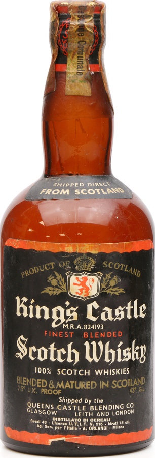 King's Castle Finest Blended Scotch Whisky 100% Scotch Whisky Importato da Orlandi Milano 43% 750ml
