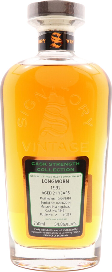 Longmorn 1992 SV Cask Strength Collection 21yo #48491 54.8% 750ml
