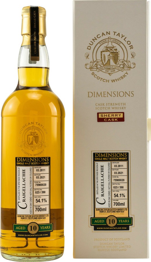 Craigellachie 2011 DT Dimensions Sherry cask #75900020 54.1% 700ml