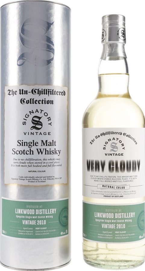 Linkwood 2010 SV The Un-Chillfiltered Collection Very Cloudy Bourbon hogsheads 40% 700ml