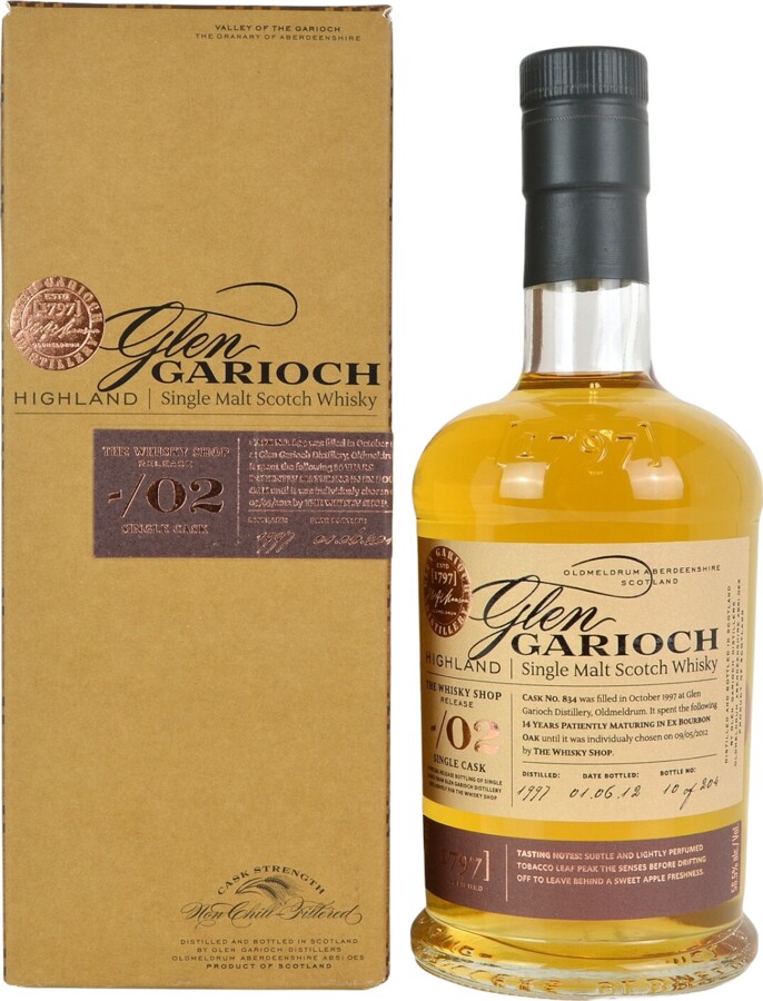 Glen Garioch 1997 The Whisky Shop Release 02 14yo Ex-Bourbon Oak Cask #834 56.5% 700ml