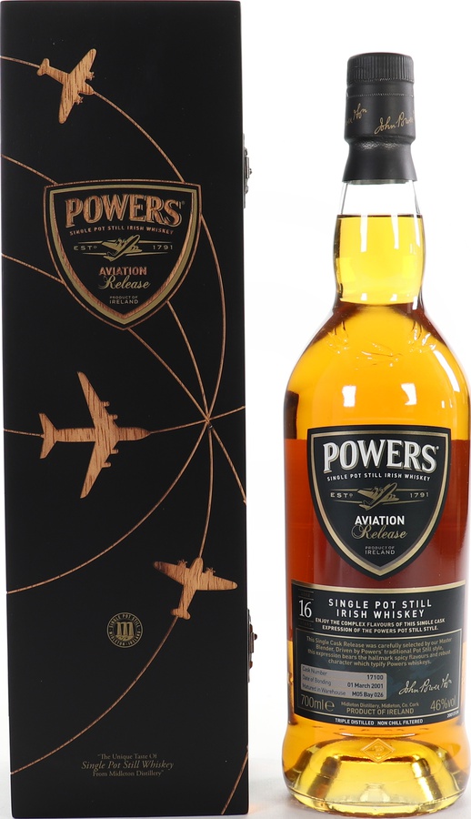 Powers 2001 Aviation Release #17100 Dublin Airport 46% 700ml