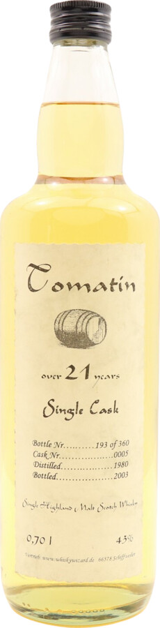 Tomatin 1980 WW 21yo #0005 43% 700ml