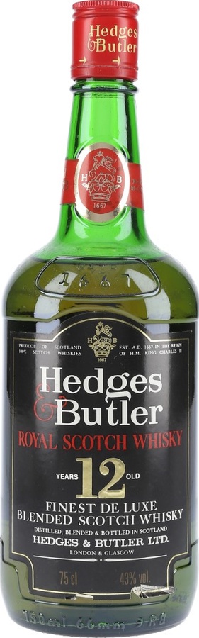 Hedges & Butler 12yo Finest De Luxe Blend 43% 750ml