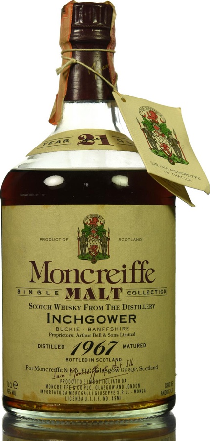 Inchgower 1967 M&C Single Malt Collection Meregalli Import Monza Italy 46% 750ml