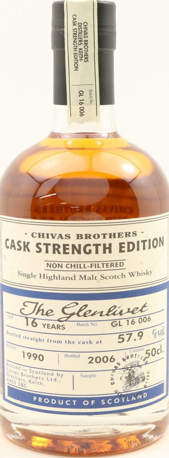 Glenlivet 1990 Chivas Brothers Cask Strength Edition Batch GL 16 006 57.9% 500ml