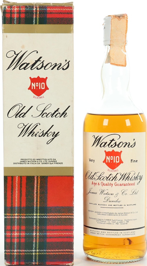 Watson's #10 Very Fine Old Scotch Whisky Age & Quality Guaranteed 40% 750ml