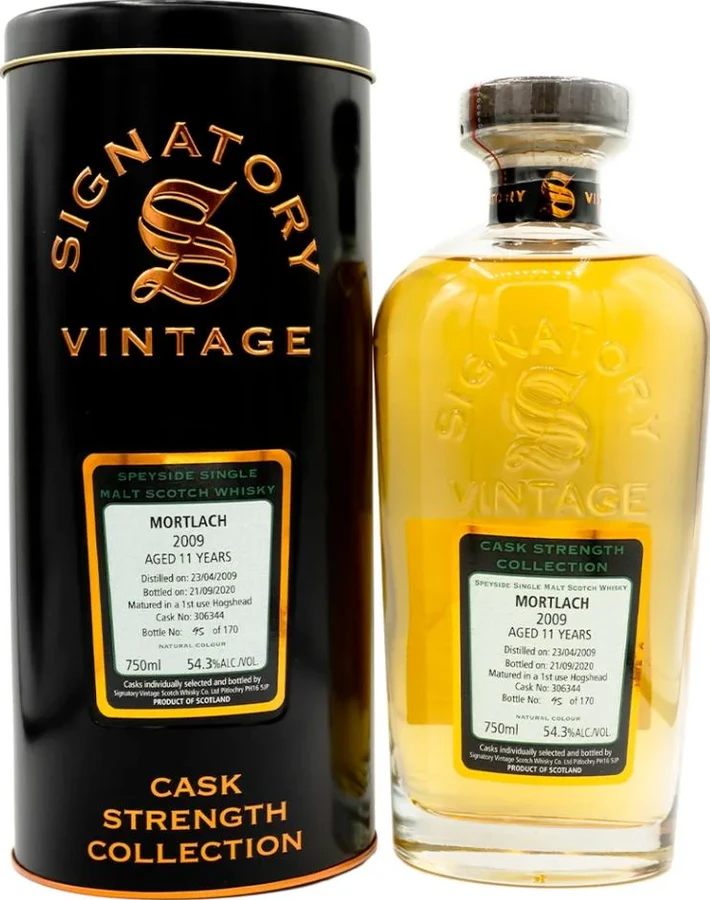 Mortlach 2009 SV Cask Strength Collection 1st fill Hogshead #306344 54.3% 750ml