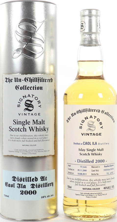 Caol Ila 2000 SV The Un-Chillfiltered Collection Bourbon Hogsheads Total Beverage Solution 46% 750ml