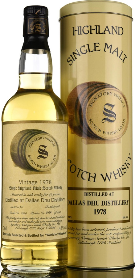Dallas Dhu 1978 SV Vintage Collection Oak Casks #1350 World of Whiskies 43% 700ml
