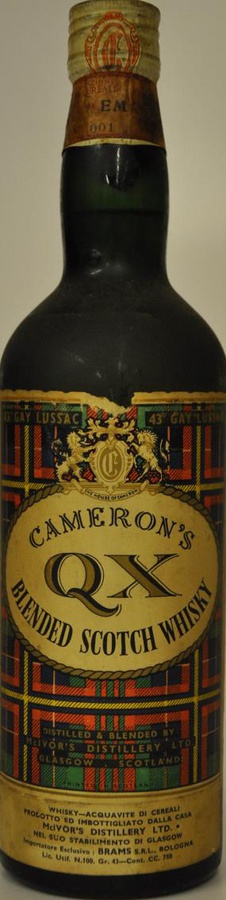 Cameron's QX Blended Scotch Whisky Brams S.R.L. Bologna 43% 750ml