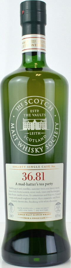 Benrinnes 2002 SMWS 36.81 a mad-hatter's tea party 1st Fill Ex-Bourbon Barrel 60.1% 700ml