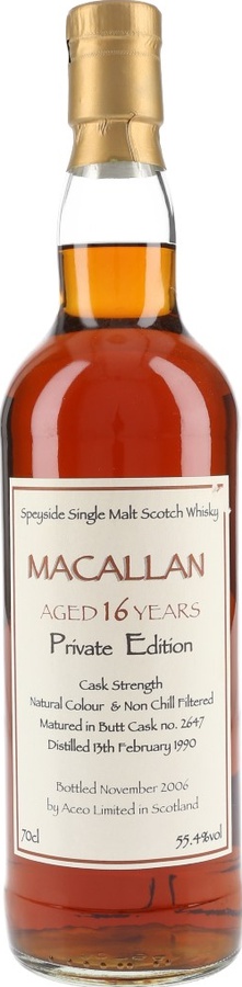 Macallan 1990 AcL Private Edition Butt #2647 55.4% 700ml