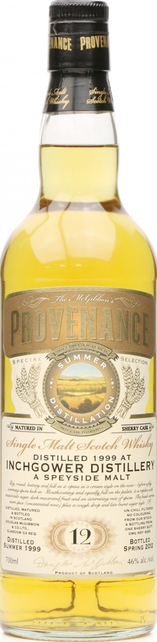 Inchgower 1999 McG McGibbon's Provenance Sherry Butt DMG 8260 46% 700ml