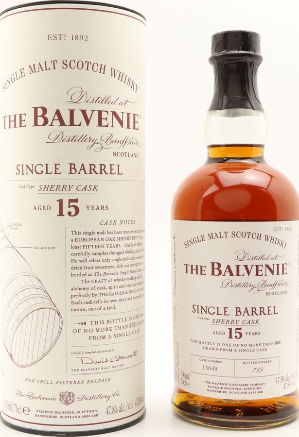 Balvenie 15yo Single Barrel Sherry Cask #15649 47.8% 700ml