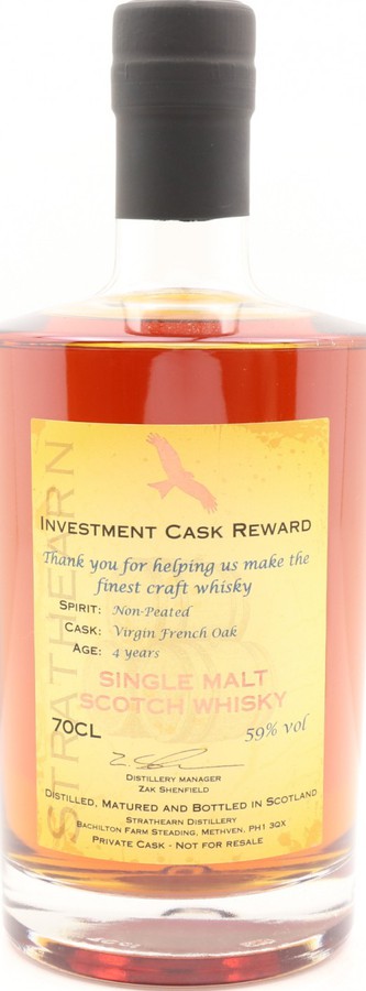 Strathearn 2015 Investment Cask Reward Virgin French Oak 2019-9 59% 700ml