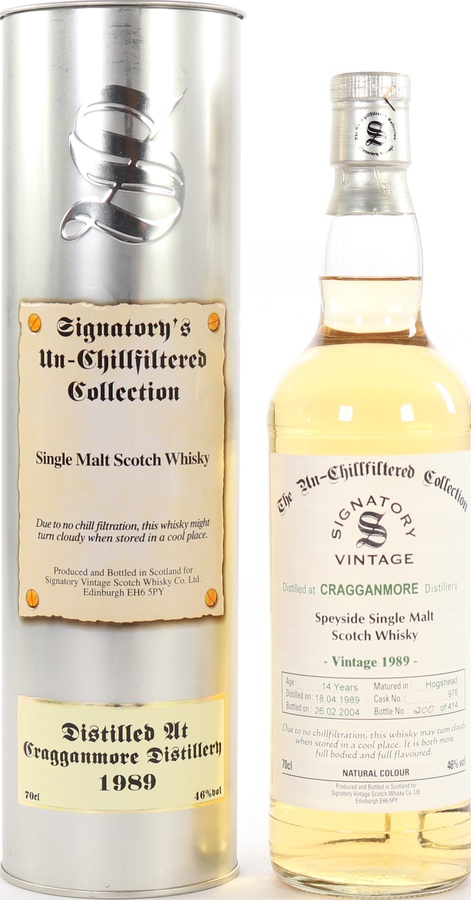 Cragganmore 1989 SV The Un-Chillfiltered Collection #975 46% 700ml