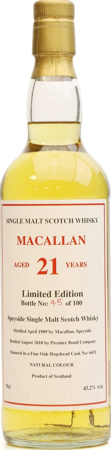 Macallan 1989 PrB Limited Edition Fine Oak Hogshead #6651 45.2% 700ml