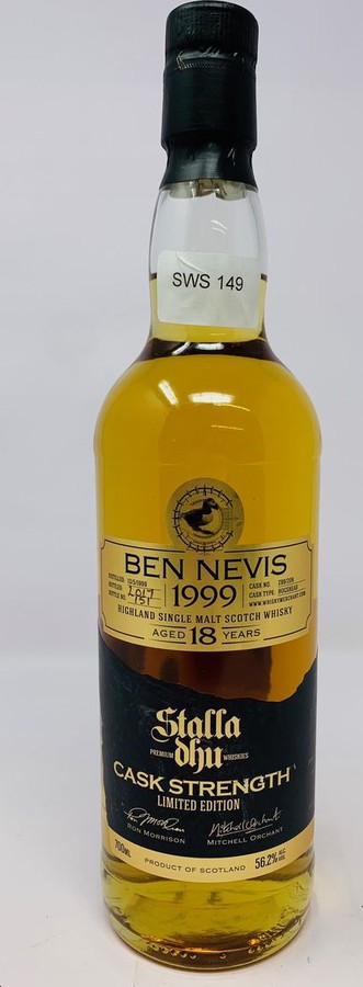 Ben Nevis 1999 SDW Cask Strength Limited Edition Z99/209 56.2% 700ml
