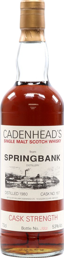 Springbank 1980 CA Distillery Label #187 53% 700ml