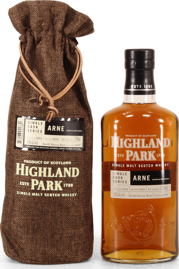 Highland Park 2004 Arne Single Cask Series 13yo Refill Sherry Butt #6493 Total Wine 63% 750ml
