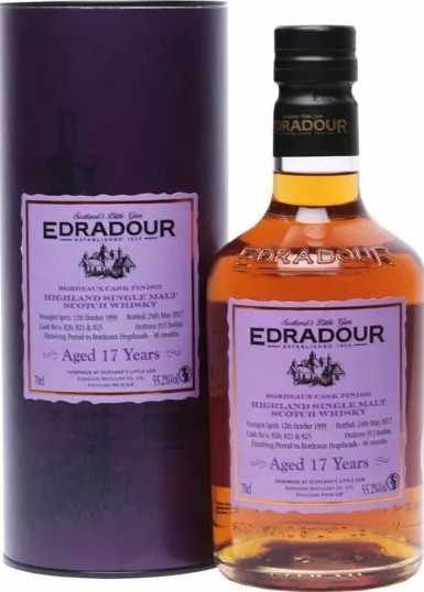 Edradour 1999 Bordeaux Cask Finish 820, 821 & 825 55.2% 700ml