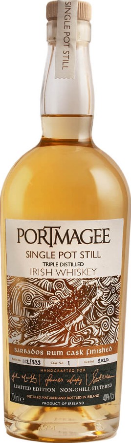 Portmagee Single Pot Still Triple Distilled Barbados rum cask finished #1 40% 700ml
