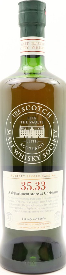 Glen Moray 1975 SMWS 35.33 A department store at Christmas Refill Bourbon Hogshead 55.1% 700ml