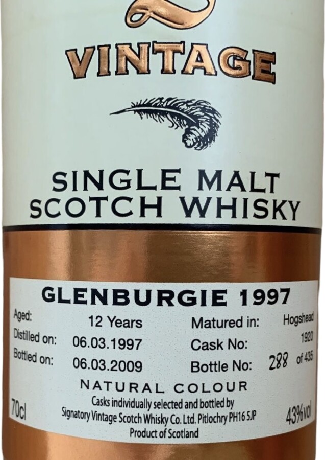 Glenburgie 1997 SV Vintage Collection 12yo #1920 43% 700ml