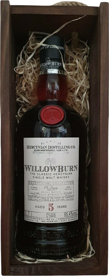 WillowBurn 2014 Exceptional Collection PX Sherry Cask Wooden Box 5yo 55.4% 700ml