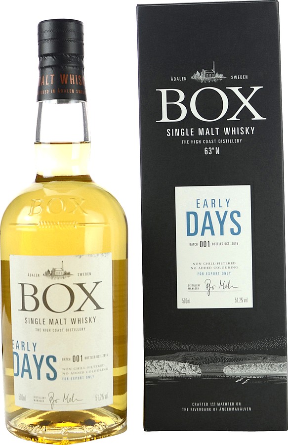 Box Early Days 1st Fill Bourbon Casks Batch 001 Export Only 51.2% 500ml