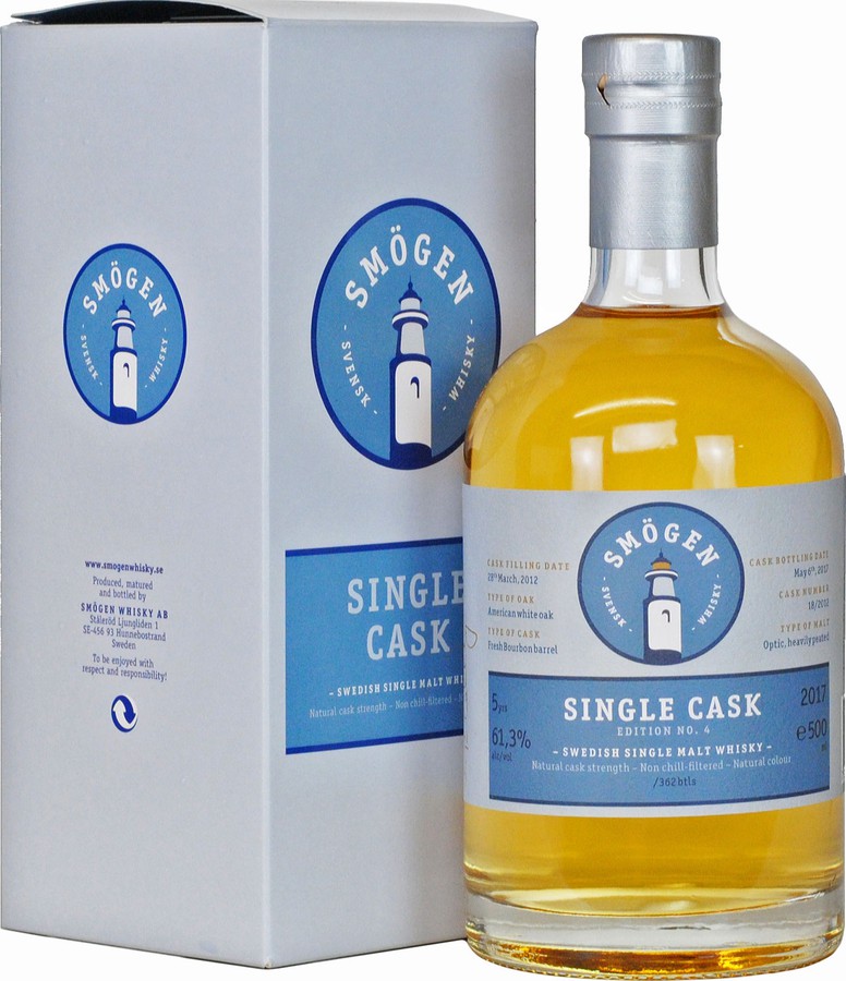 Smogen 2012 Single Cask Edition #4 Bourbon Barrel 18/2012 61.3% 500ml