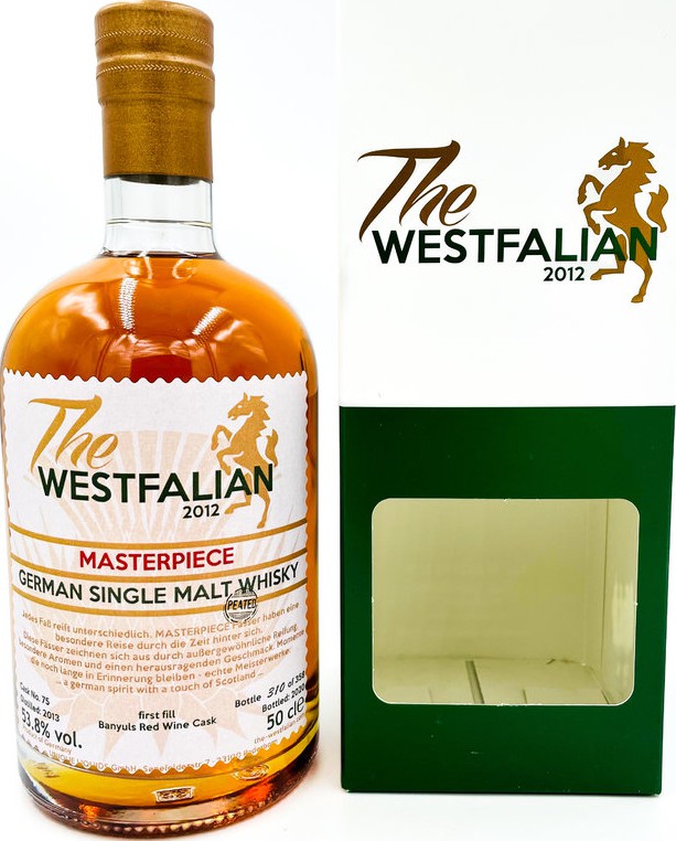 The Westfalian 2013 Peated German Single Malt Whisky ex.Bowmore Sherry Hogshead #57 53.9% 500ml