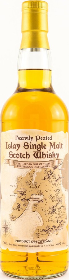 Islay Single Malt Scotch Whisky Heavily Peated Map of Islay 40% 700ml