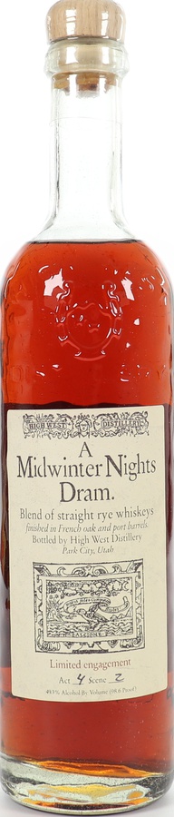 High West a Midwinter Nights Dram Act 4 Scene 2 49.3% 750ml