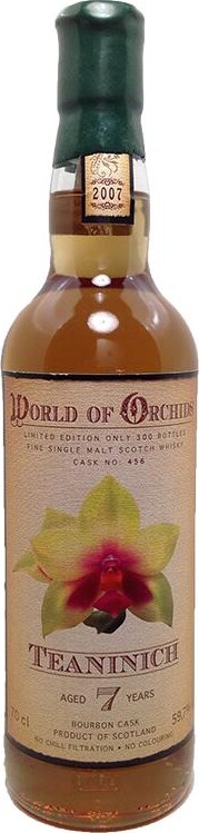 Teaninich 2007 JW World of Orchids 7yo Bourbon Cask #456 59.7% 700ml