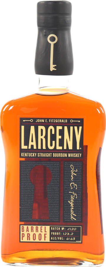 John E. Fitzgerald Larceny Barrel Proof Kentucky Straight Bourbon Whisky 6yo American Oak Batch A120 61.6% 750ml
