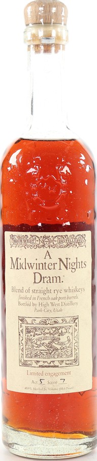 High West a Midwinter Nights Dram Act 5 Scene 7 49.3% 750ml