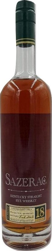 Sazerac Kentucky Straight Rye Whisky 18yo 45% 750ml