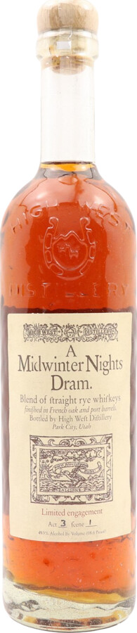 High West a Midwinter Nights Dram Act 3 Scene 1 49.3% 750ml