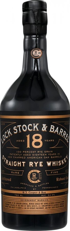 Lock Stock & Barrel 18yo Straight Rye Whisky 54.5% 750ml