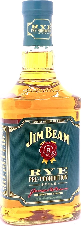 Jim Beam Rye Pre-Prohibition Style Green Label New Charred White Oak Barrels 45% 750ml