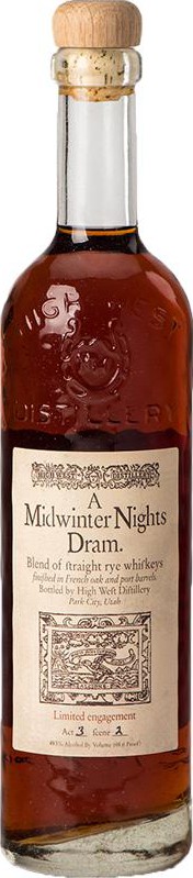 High West A Midwinter Nights Dram Act 3 Scene 2 49.3% 750ml