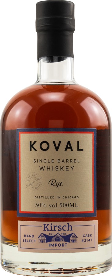 Koval Single Barrel Rye Bottled in Bond #2147 Kirsch Import 50% 500ml