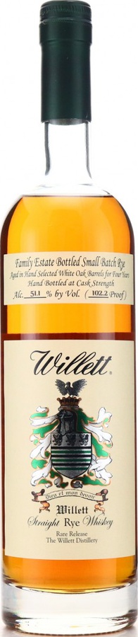 Willett 4yo Family Estate Bottled Small Batch Rye White Oak Barrels 55.2% 700ml