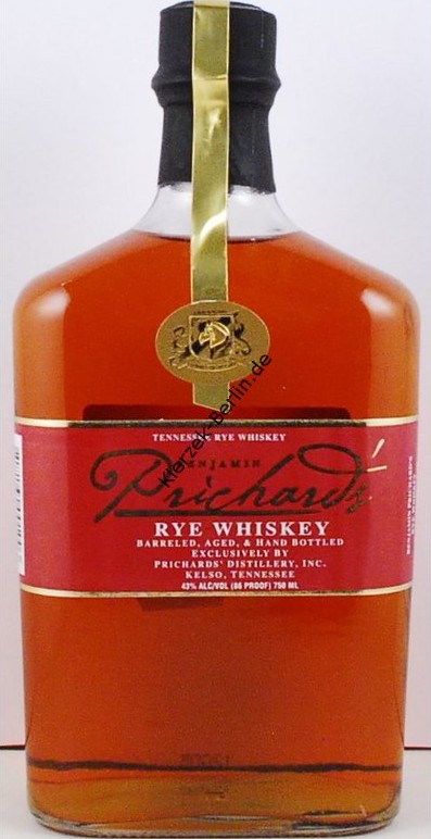 Prichard's Rye Whisky American Oak 43% 750ml