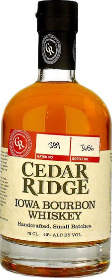 Cedar Ridge Iowa Bourbon Whisky American Oak Barrels Batch 389 40% 700ml