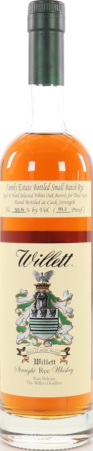 Willett 3yo Family Estate Bottled Small Batch Rye 55.6% 750ml