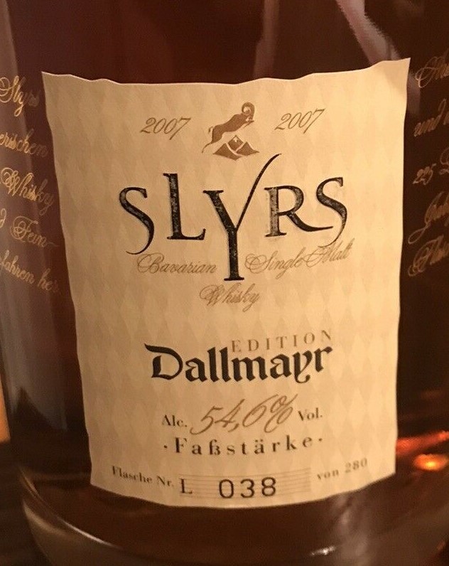 Slyrs 2007 Edition Dallmayr Bavarian Single Malt 3yo 54.6% 700ml